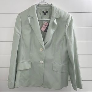 Ann Taylor Petites Blazer / Suit Jacket - Size 14P - Light Green